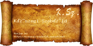 Kőszegi Szebáld névjegykártya